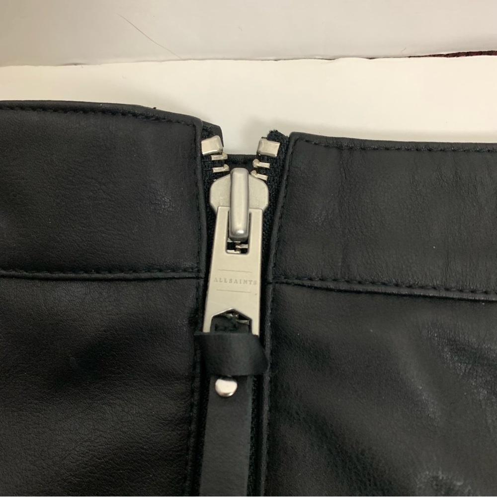 Allsaints black piper faux skirt size 4 - Picture 7 of 12